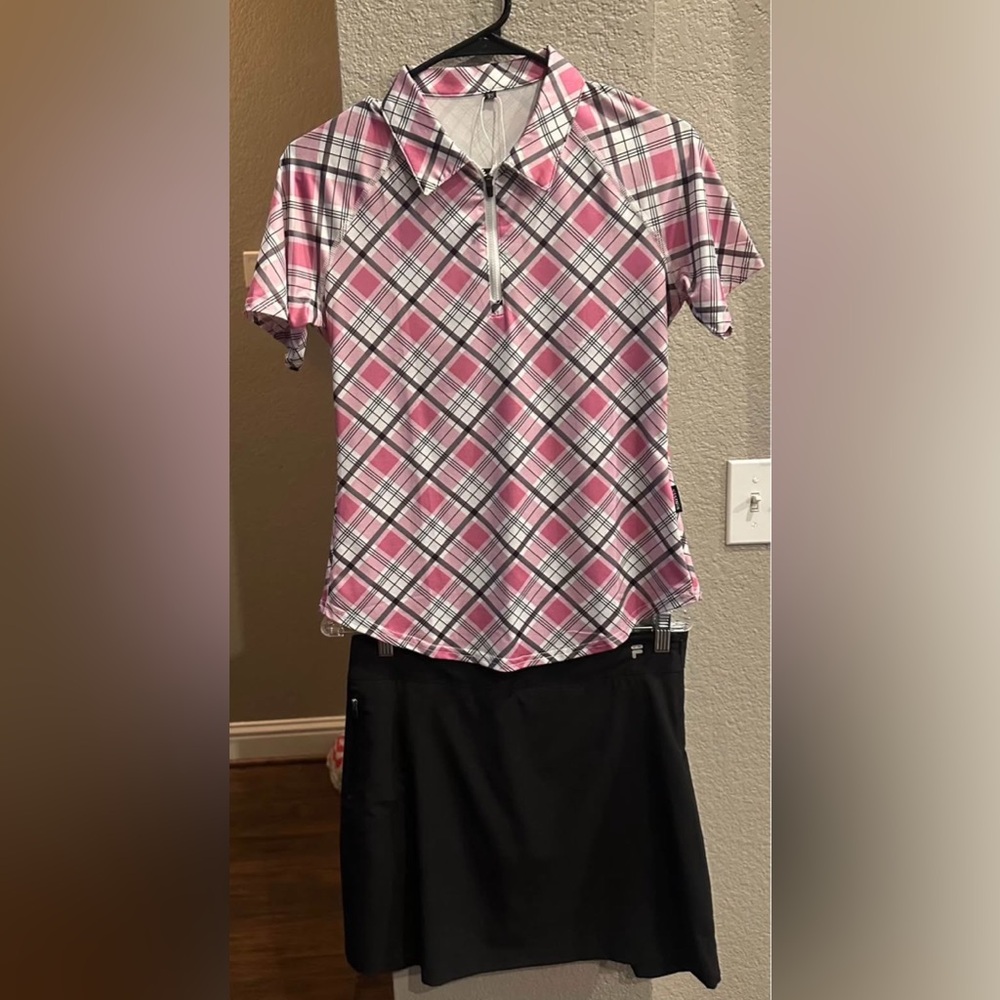 Plaid Pink Golf Outfit